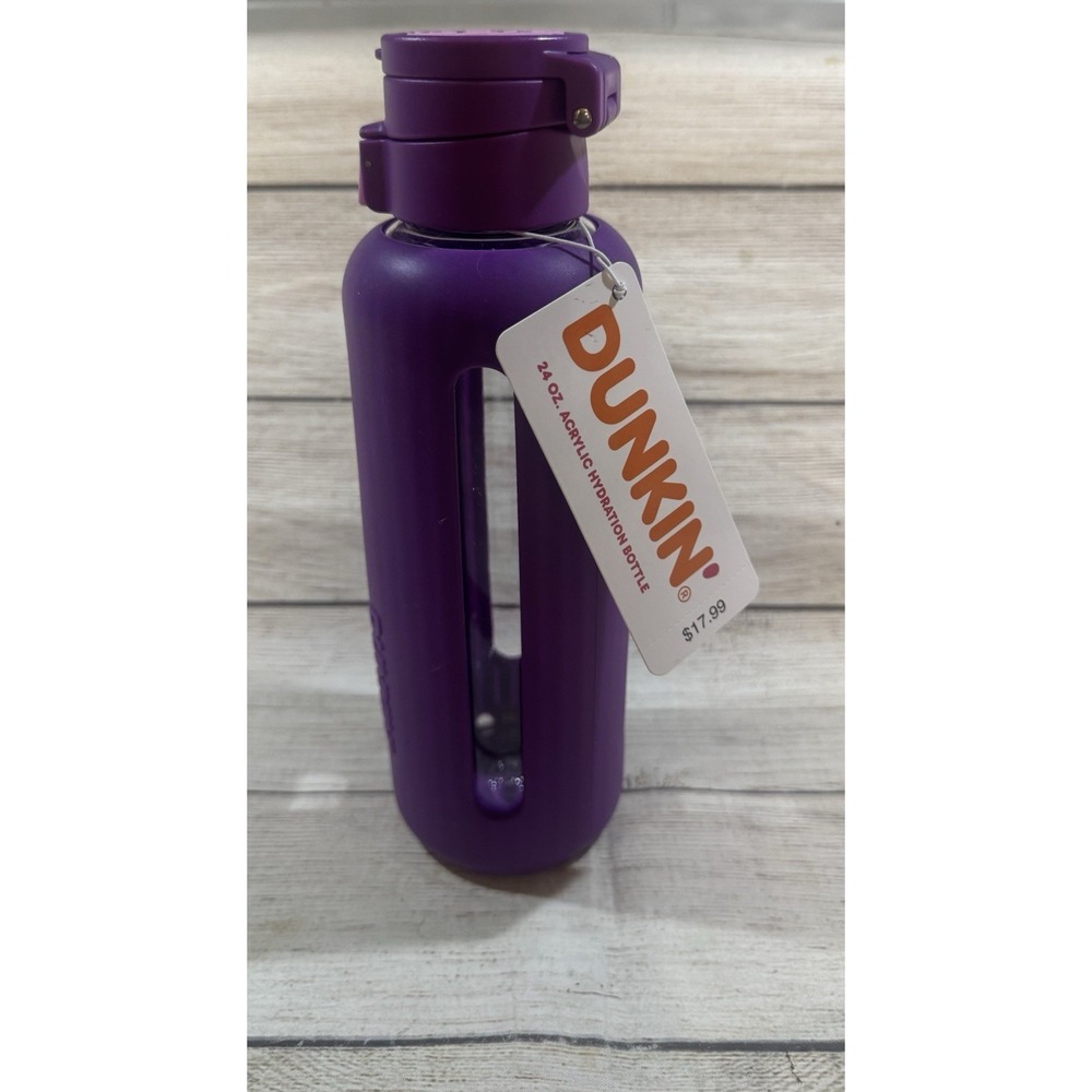 Dunkin' Donuts 24 oz Acrylic Silicone Hydration Water Bottle New w/Tags GTbH2